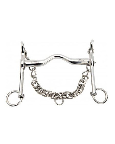 Horka dressuurstang tongboog RVS, 18mm