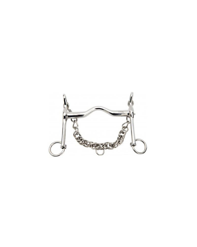 Horka dressuurstang tongboog RVS, 18mm