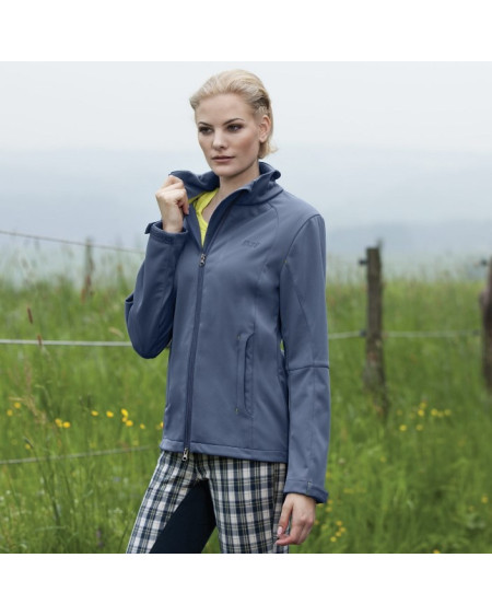 ELT softshell jas Lesly, Rookblauw