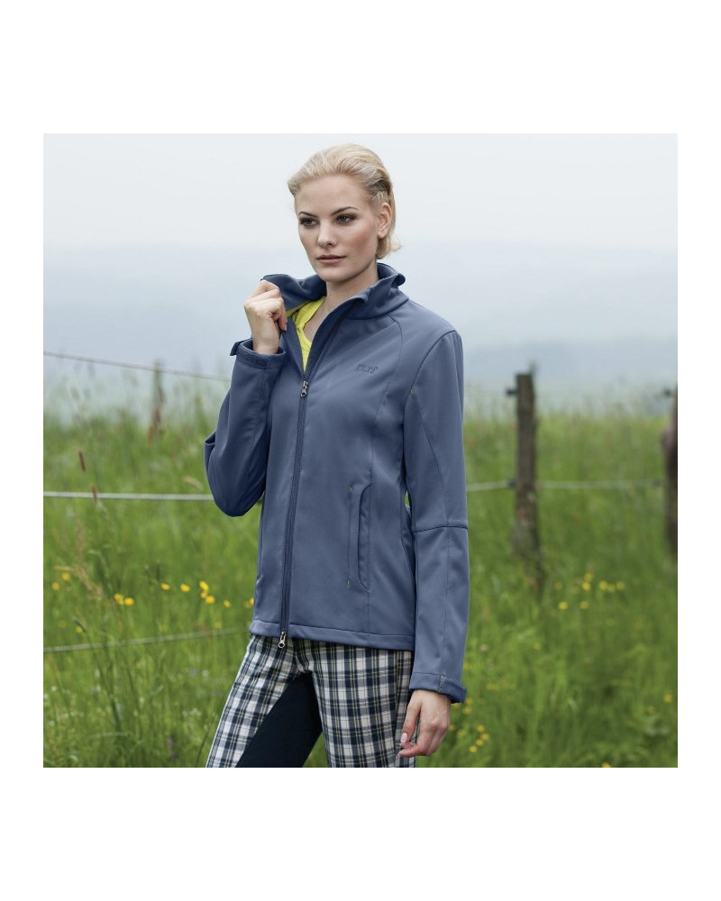 ELT softshell jas Lesly, Rookblauw