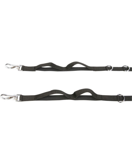 HH bijzetteugels verstelbaar met elastiek, Zwart