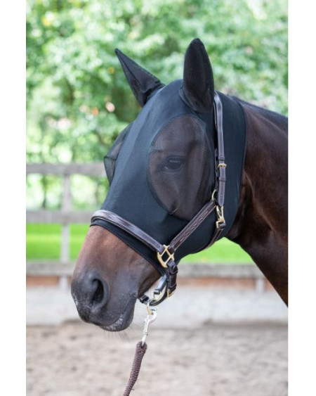 Harry's Horse vliegenmasker SkinFit met oren, Zwart