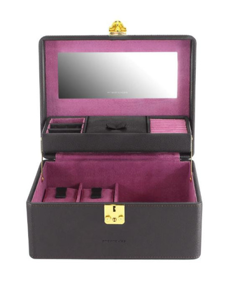 Friedrich Sieraden-/Horlogekoffer Ascot, fijne kunststoffen, donkerbruin 20124-3