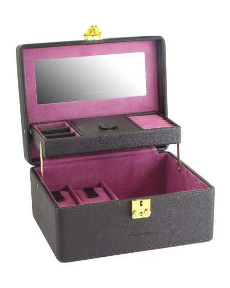 Friedrich Sieraden-/Horlogekoffer Ascot, fijne kunststoffen, donkerbruin 20124-3