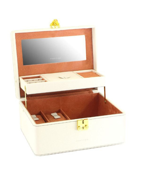 Friedrich Sieraden-/Horlogekoffer Ascot, fijn synthetisch, ivoor wit 20124-1