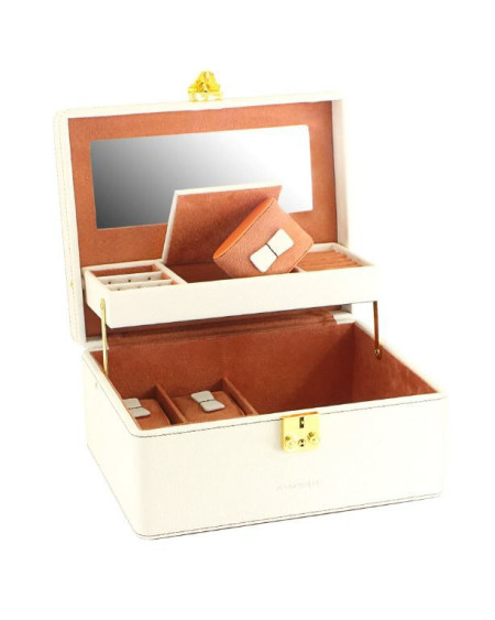 Friedrich Sieraden-/Horlogekoffer Ascot, fijn synthetisch, ivoor wit 20124-1