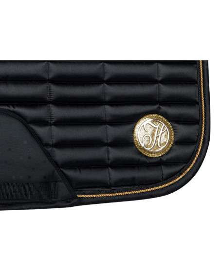 Zadeldek Satin Denici Cavalli Gold, Zwart