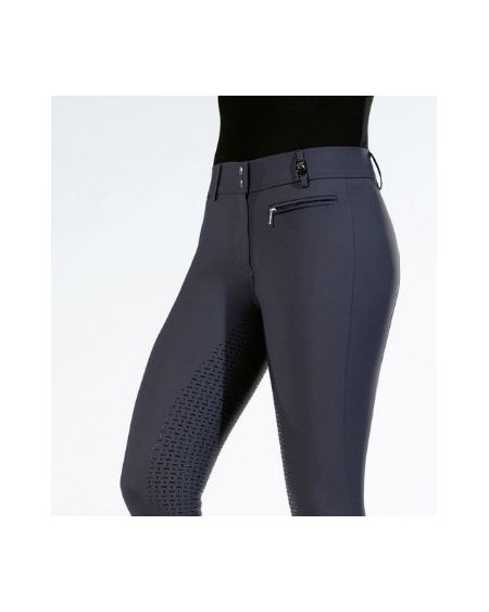 HKM rijbroek Lea, siliconen zitvlak, Donkerblauw