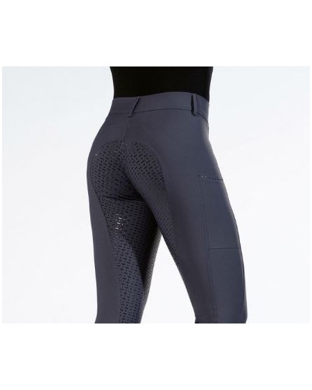 HKM rijbroek Lea, siliconen zitvlak, Donkerblauw