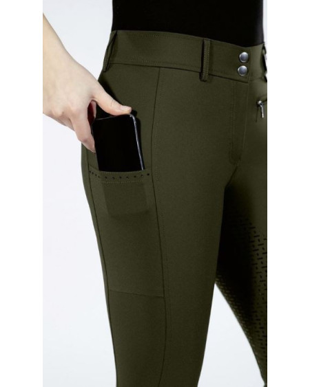 HKM rijbroek Lea, siliconen zitvlak, Donkerblauw