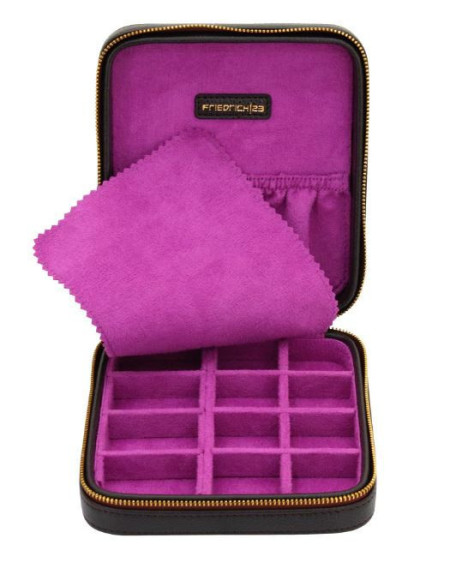 Friedrich Reisetui voor sieraden en horloges Ascot, donkerbruin/fuchsia