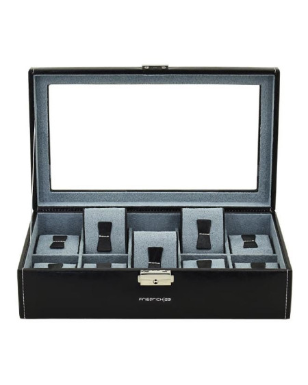 Friedrich horlogedoos Bond voor 10 horloges/armbanden, Zwart,