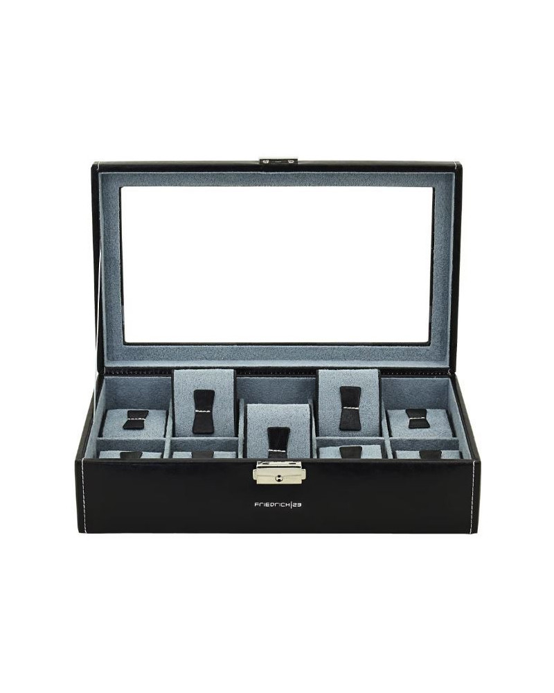 Friedrich horlogedoos Bond voor 10 horloges/armbanden, Zwart,