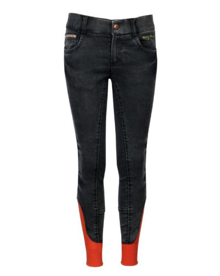 HH Rijbroek LouLou Lyon Denim Full Grip, Jet-Black