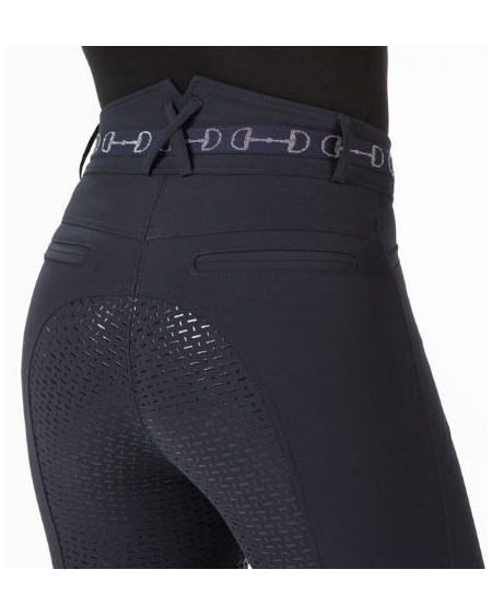 HKM rijbroek Monaco Style, Siliconen zitvlak, Donkerblauw