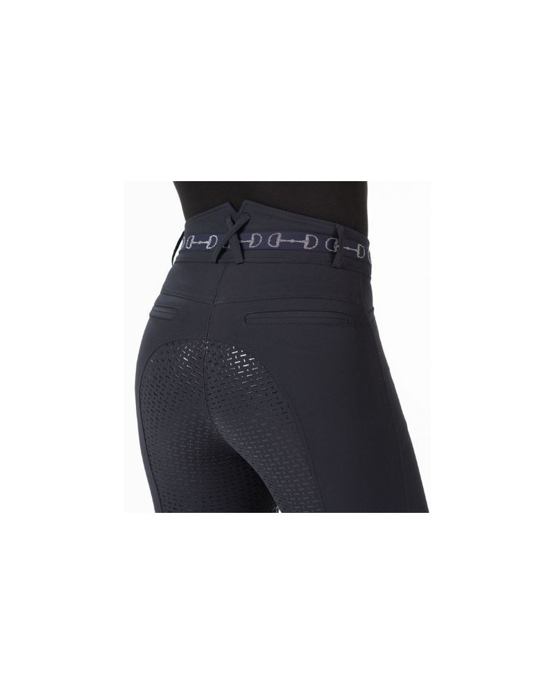 HKM rijbroek Monaco Style, Siliconen zitvlak, Donkerblauw