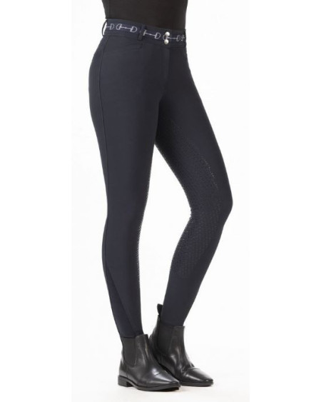 HKM rijbroek Monaco Style, Siliconen zitvlak, Donkerblauw