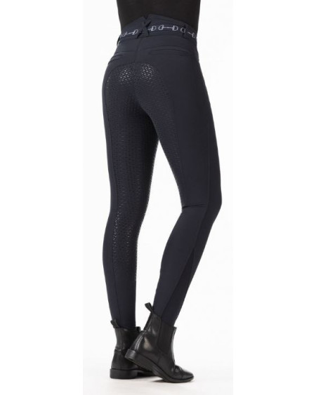 HKM rijbroek Monaco Style, Siliconen zitvlak, Donkerblauw