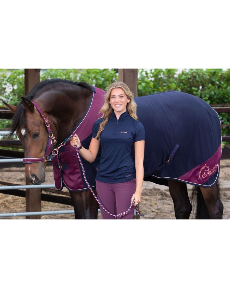 Harry's Horse Fleece deken Denici Cavalli Maroon, Navy