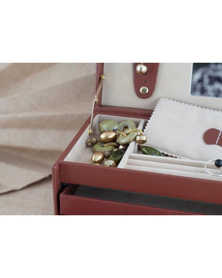 Friedrich Leren Sieraden- En Horlogekoffer Cordoba Middel 26217-3, Elegant Bruin