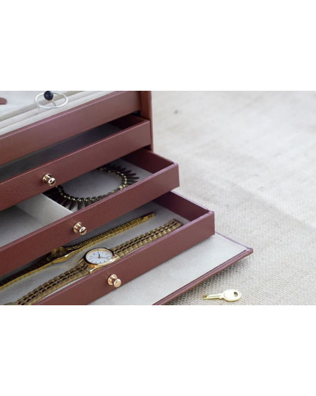 Friedrich Leren Sieraden- En Horlogekoffer Cordoba Middel 26217-3, Elegant Bruin