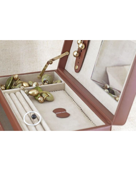 Friedrich Leren Sieraden- En Horlogekoffer Cordoba Middel 26217-3, Elegant Bruin