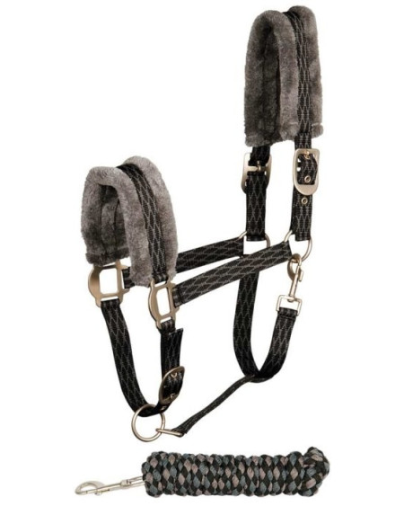 Fleecedeken Furby, set m halster+lijn, Zwart