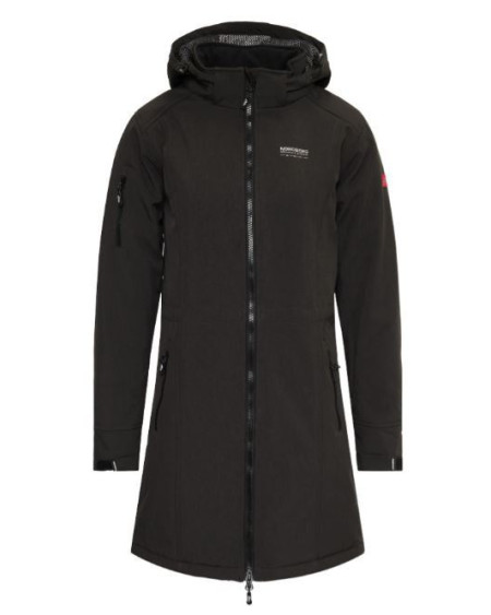 Nordberg Gitte Lange Padded Softshell Jas, Zwart Melange