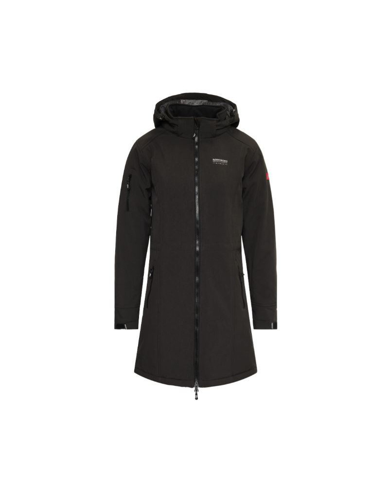 Nordberg Gitte Lange Padded Softshell Jas, Zwart Melange