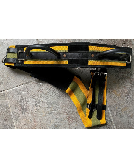 HKM longeersingel Exclusive met dubbele handgreep, oker/groen/zwart