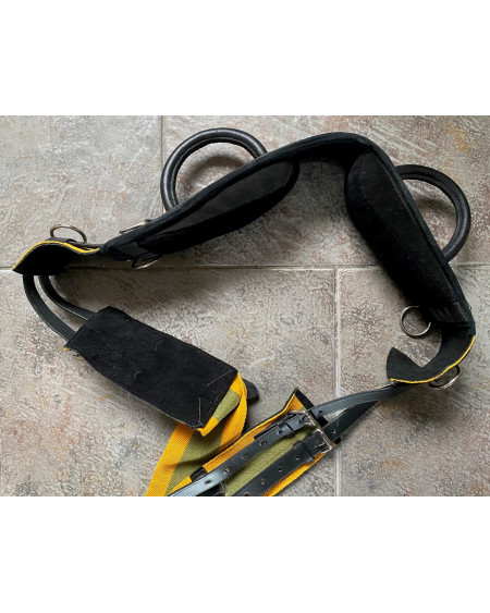 HKM longeersingel Exclusive met dubbele handgreep, oker/groen/zwart