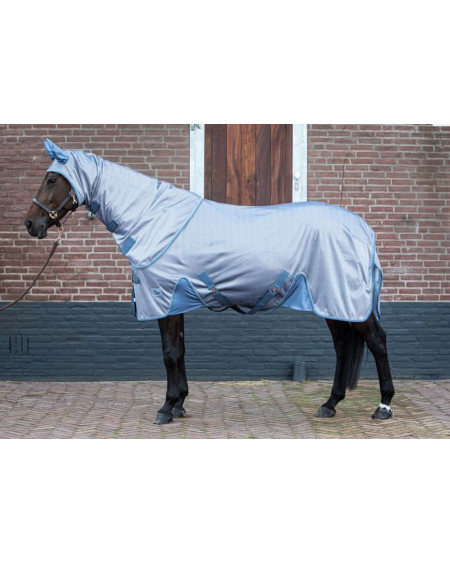 Harry's Horse Vliegendeken Mesh Reflective met losse hals, Staalblauw
