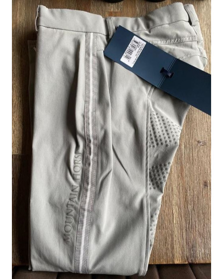 Mountain Horse rijbroek Trinity HF, siliconen full seat, Lichtgrijs