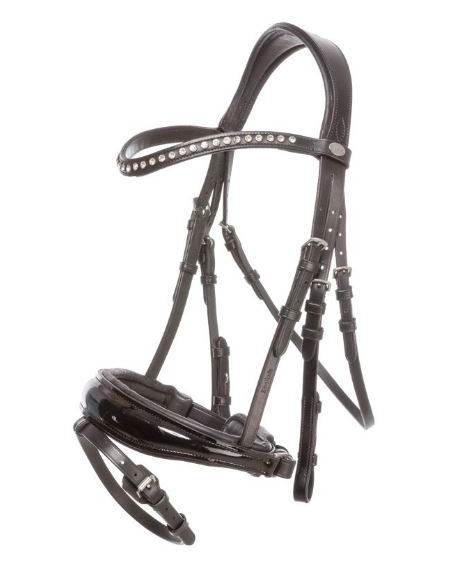 Kavalkade hoofdstel Charlotte, Zwart/Zwart lak