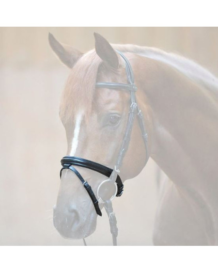 Kavalkade Engels gecombineerde neusriem, Zwart