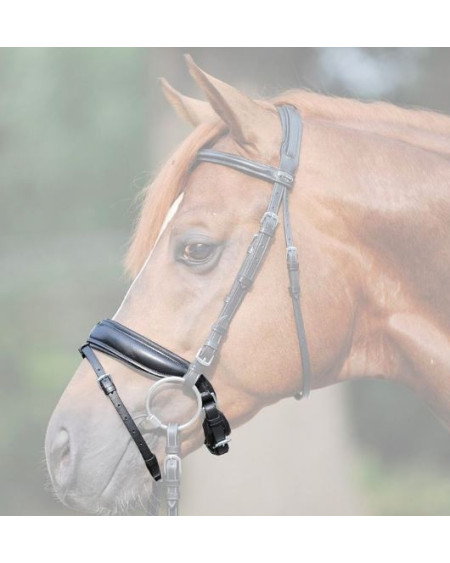 Kavalkade extra-brede aansnoerneusriem, Zwart