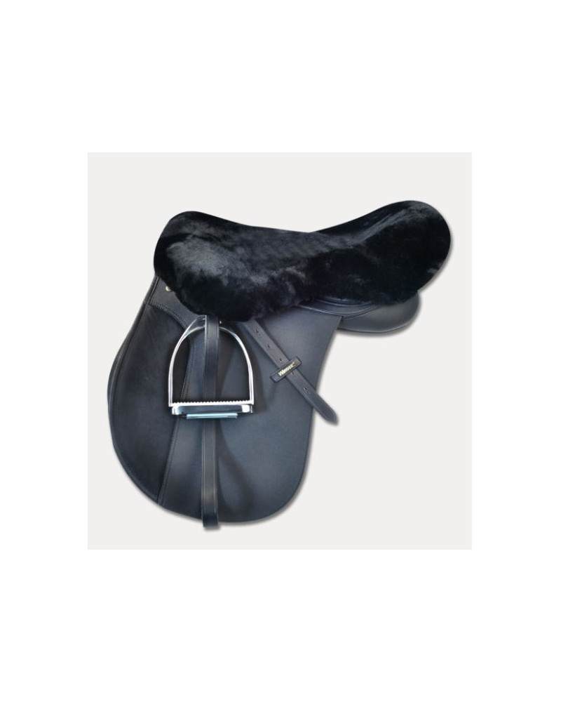 Waldhausen zadelzitting van schapenvacht, Zwart