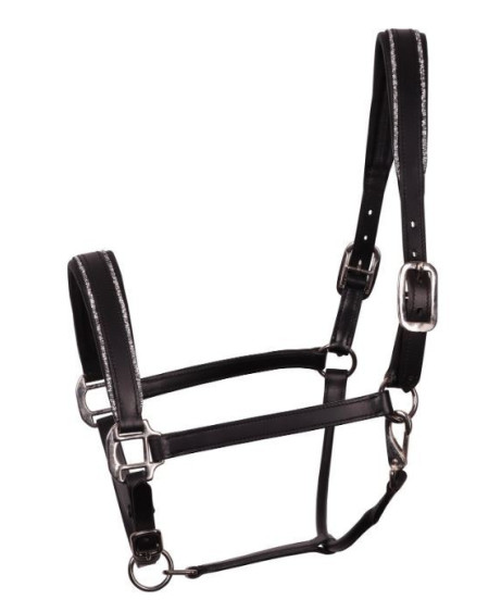 Harry's Horse leren halster Sparkle, Zwart