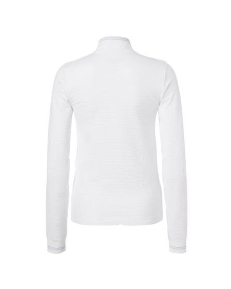 Mountain Horse Glamour Tech Top, Lange mouw, Wit/Zilver