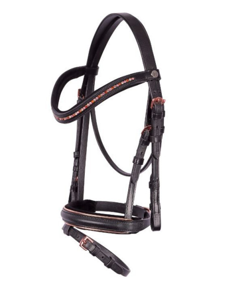 Harry's Horse hoofdstel Diva Fuchsia, Zwart