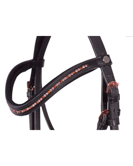 Harry's Horse hoofdstel Diva Fuchsia, Zwart