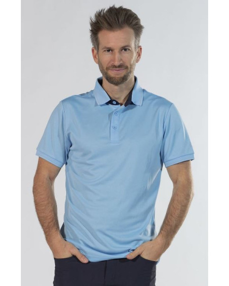 HKM heren poloshirt Classico, lichtblauw