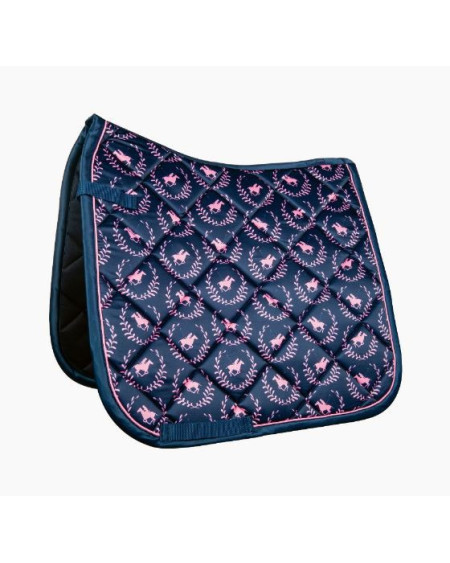 HKM zadeldek Classic Polo Allover, blauw/roze