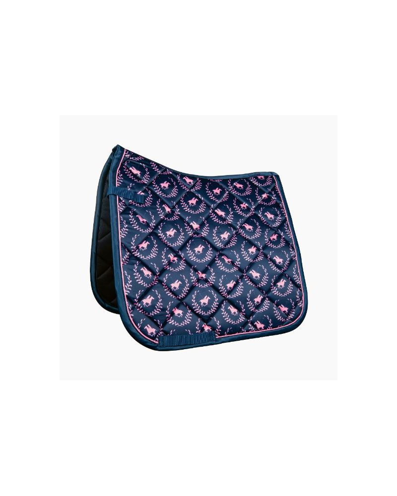 HKM zadeldek Classic Polo Allover, blauw/roze