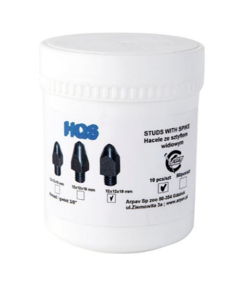 HQS 12x12x19mm kalkoenen met punt 709, vierkante kop, schroefdraad 3/8"