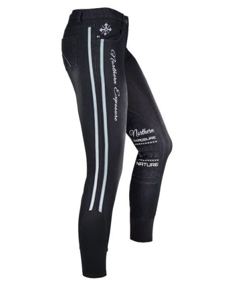 Horka rijbroek Kopenhagen, Siliconen knie, Zwart