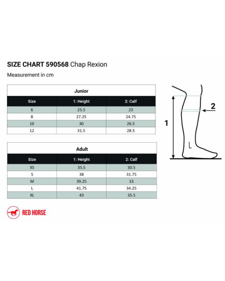 Red Horse chaps Rexion, Zwart