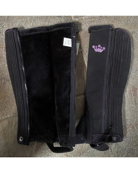 Red Horse mini chaps Winter Fur, Zwart