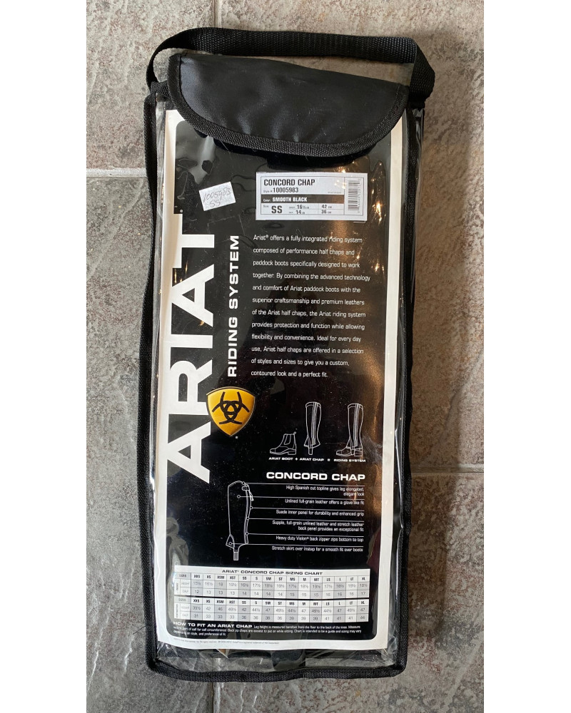 Ariat leren Concord Chaps, Smooth Black