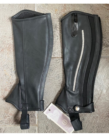 Imperial Riding chaps Crystal Black-Silver, Zwart